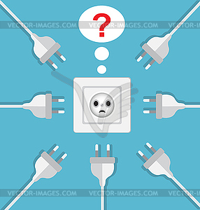 Rosette and many plugs. Choice - vector image