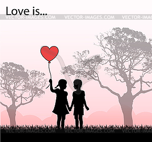 Loving kids Loving kids - royalty-free vector image