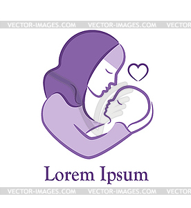 Muslim maternity emblem - vector clip art