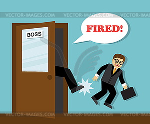 Businessman dismissed from work - vector clip art