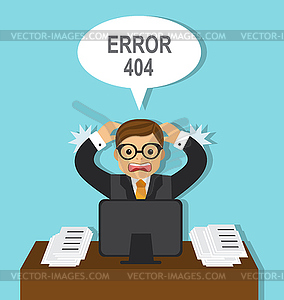 Businessman and a mistake in work - vector EPS clipart