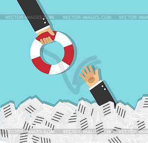 Rescue and support in business - vector image