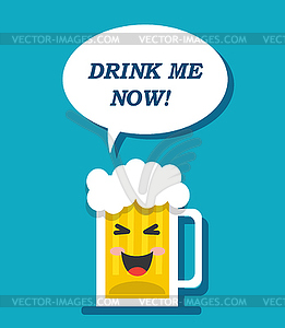 A mug of beer is calling for a drink - vector EPS clipart