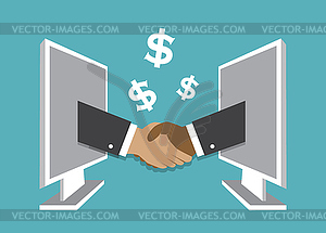 Handshake and bargain - vector clipart