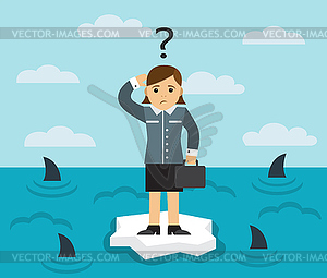Danger and competition in business - vector clip art