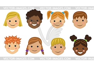 Дети разных народов - изображение в векторе / векторный клипарт