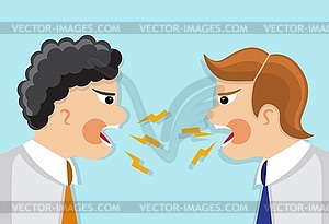 Dispute and conflict in the office - vector image