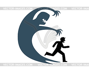 People are haunted by fears - vector clip art