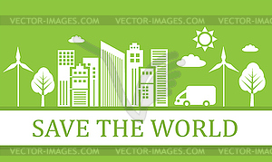 Green ecological city - vector image