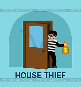 The thief stole money - vector image