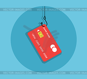 Plastic card on the hook - vector EPS clipart