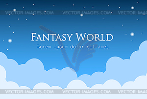 Blue background with clouds - vector clipart