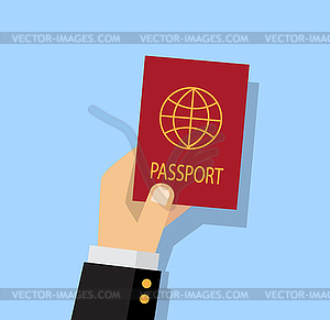Person getting a passport - vector image