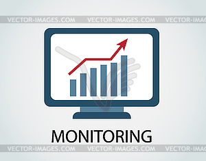Мониторинг роста доходов - клипарт в векторном формате