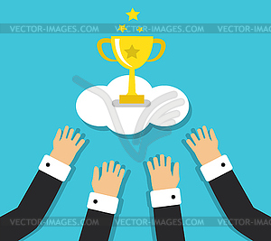 Everyone wants to get the main award - vector image