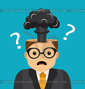 Brain explosion when it is unclear - stock vector clipart