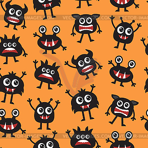 Monsters seamless background - vector clipart