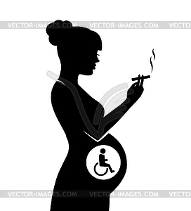 Bad habits and pregnancy - royalty-free vector image