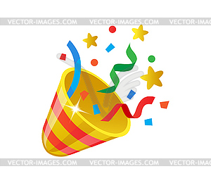 Multicolored shiny cone clapper - vector clip art