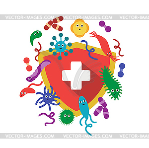 Protection against bacteria and viruses - royalty-free vector clipart