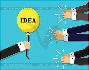 Balloon symbolizing the idea and applause - vector clip art