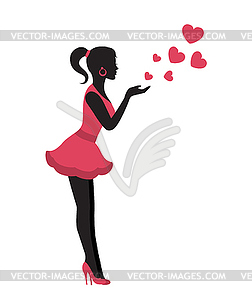 Girl sends a kiss and feelings - vector image