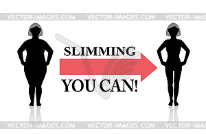 Weight loss and body beauty - royalty-free vector clipart