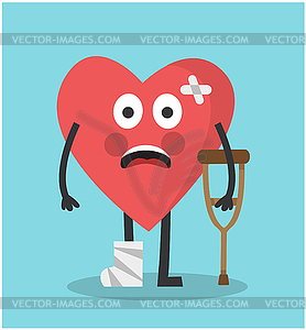 A broken heart suffers - vector image