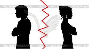 The couple quarreled and turned away from each other - royalty-free vector image