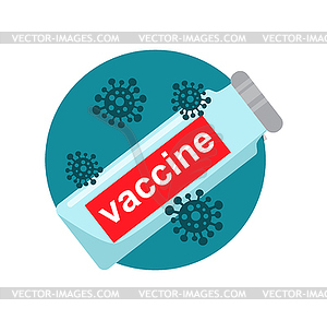 Вирусная вакцина из стеклянной колбы - клипарт в формате EPS