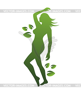 Woman beauty and nature - vector clip art