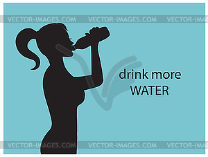Drink more water for health - vector clipart / vector image