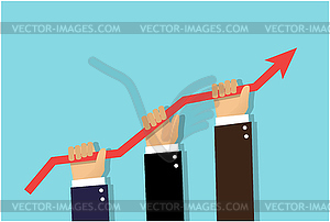 Business success through teamwork - color vector clipart