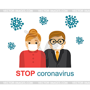 Family during a pandemic and a virus - vector clipart
