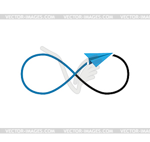 Constant flights and infinity sign  - vector clip art