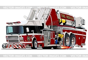 Cartoon Fire Truck - vector clip art