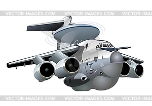 Мультяшный Военный самолет - векторное изображение клипарта