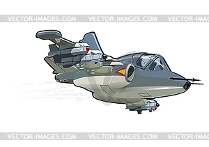 Cartoon Military Airplane - vector clipart