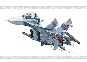 Cartoon Military Airplane - royalty-free vector clipart