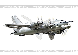 Cartoon Military Airplane - vector clipart