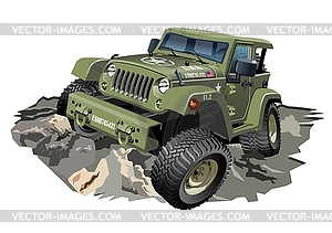 Cartoon 4x4 car - vector clipart