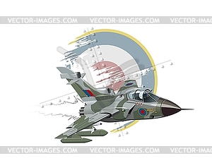 Мультяшный Военный самолет - изображение векторного клипарта