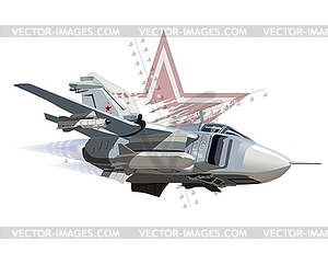 Cartoon Military Airplane - vector EPS clipart