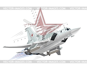 Cartoon Military Airplane - vector clipart