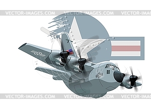 Cartoon Military Airplane - royalty-free vector clipart