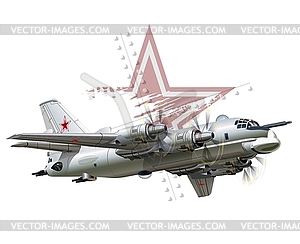 Мультяшный Военный самолет - изображение в векторном виде