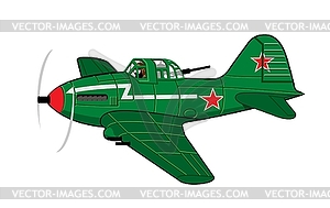 Cartoon Military Airplane - vector image