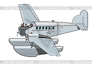 Cartoon Retro Airplane - royalty-free vector image