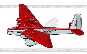 Cartoon Retro Airplane - vector clipart