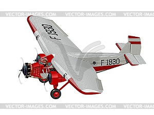 Cartoon Retro Airplane - vector image